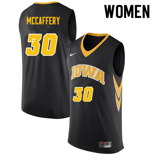 Women #30 Connor McCaffery Iowa Hawkeyes College Basketball Jerseys Sale-Black
